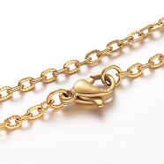 304 Stainless Steel Cable Chain Necklaces, with Lobster Claw Clasps, Golden, 17.7 inches(45cm)(NJEW-F195-42-G)