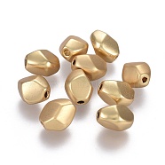 Tibetan Style Alloy Beads, Lead Free & Nickel Free & Cadmium Free, Real 18K Gold Plated, Faceted Nugget, Matte Gold Color, 10x8.5x7.5mm, Hole: 1.6mm(TIBEB-A004-033MG-NR)
