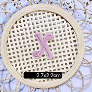 (Clearance Sale)Computerized Embroidery Cloth Self Adhesive Patches, Stick on Patch, Costume Accessories, Letter, Pink, X:27x17mm(FIND-TAC0002-01X)
