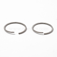 304 Stainless Steel Open Jump Rings, Twist Ring, Stainless Steel Color, 18x1mm, Inner Diameter: 16.5mm(STAS-L262-36A-P)