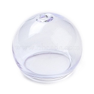 Transparent Glass Bead Cone, for Wind Chimes Making, Half Round, Lilac, 20x17mm, Hole: 1.6mm, Inner Diameter: 12.4mm(GLAA-G100-01C-06)