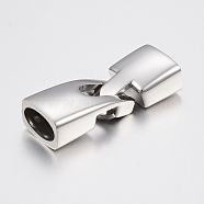 Smooth Surface 304 Stainless Steel Snap Lock Clasps, Stainless Steel Color, 36x12.5x8.5mm, Hole: 6.5x10.5mm(STAS-I037-05)