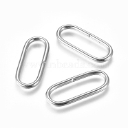 201 Stainless Steel Quick Link Connectors, Linking Rings, Closed but Unsoldered, Oval, Stainless Steel Color, 23x9.5x1.5mm, Inner Diameter: 6x19.5mm(STAS-L238-048A-P)