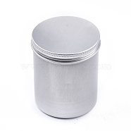 Round Aluminium Tin Cans, Aluminium Jar, Storage Containers for Cosmetic, Candles, Candies, with Screw Top Lid, Platinum, 8.5x10.15cm(CON-F006-15P)
