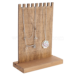 Wooden Necklace Display Stands, Rectangle, Camel, 9x20x25.7cm(NDIS-WH0002-19)