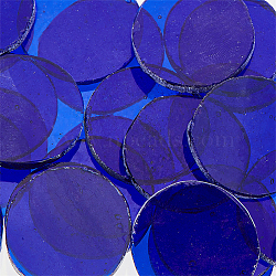 Olycraft 30Pcs Colored Glass Mosaic Tiles, for Mosaic Wall Art, Turkish Lamps, Flat Round, Midnight Blue, 24.5~25.5x2.5mm(DIY-OC0009-40D)