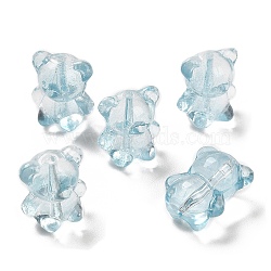 Transparent Glass Beads, Bear, Light Sky Blue, 14x12x9mm, Hole: 1.2mm(LAMP-C005-01B)