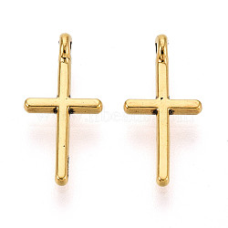 Alloy Pendants, Cadmium Free & Lead Free, Cross, Antique Golden, 17x8x2mm, Hole: 2mm(X-PALLOY-2314-AG-LF)