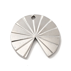 304 Stainless Steel Pendants, Fan Charm, Stainless Steel Color, 25x23.5x2mm, Hole: 1.6mm(STAS-M312-01A-P)