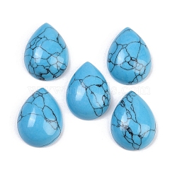 Dyed Synthetic Turquoise Cabochons, Teardrop, Deep Sky Blue, 20~20.5x15~15.5x6.5~7mm(G-H094-01A-20)