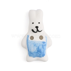 Rabbit Ceramic Buttons, 2-Hole, Blue, 27.5~28x16.5x6.5mm, Hole: 1.8mm(BUTT-I018-01C-02)