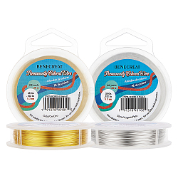 Round Copper Wire for Jewelry Making, Mixed Color, 28 Gauge, 0.3mm, 2 rolls/set(CWIR-BC0002-09B)