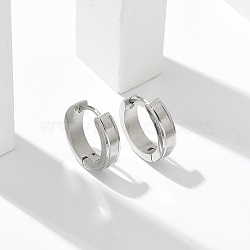 304 Stainless Steel Hoop Earrings for Women, with 316 Surgical Stainless Steel Ear Pins, Ring, Stainless Steel Color, 16x4mm(EJEW-C096-62P)