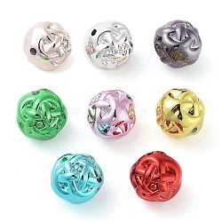 UV Plating Acrylic Beads, Ball, Mixed Color, 15x15x14mm, Hole: 2mm(PACR-C005-08)