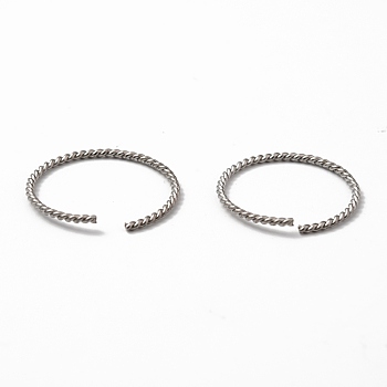 304 Stainless Steel Open Jump Rings, Twist Ring, Stainless Steel Color, 18x1mm, Inner Diameter: 16.5mm