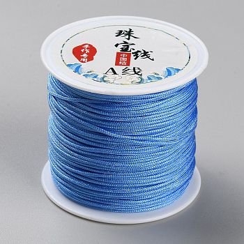 23M Chinlon Thread, Nylon Braided Cord, Chinese Knotting Cord for Jewelry Making Macrame Craft, Cornflower Blue, 1mm, about 25.15 Yards(23m)/Roll