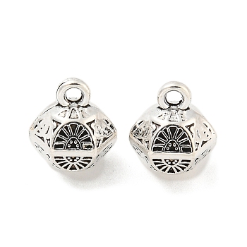 Tibetan Style Alloy Pendants, Cadmium Free & Lead Free, Bell Charms, Antique Silver, 11x9.5x8mm, Hole: 1.6mm, about 507Pcs/1000G