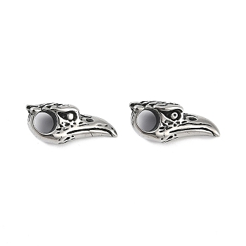 316 Surgical Stainless Steel Beads, Bird Head, Antique Silver, 16x6.5x7mm, Hole: 3.8mm