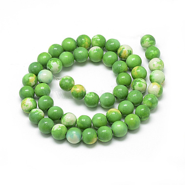 Chapelets de perle en jade d'un océan blanc synthétique(G-S254-6mm-C03)-3