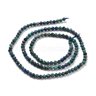 Brins de perles naturelles de chrysocolle et de lapis-lazuli(X-G-D463-08B)-2
