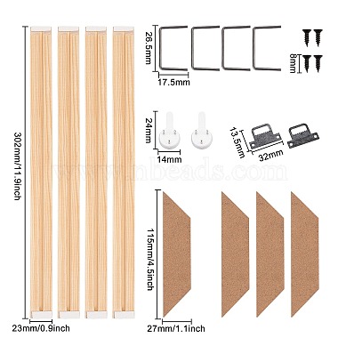 Kit de cadre de toile en bois massif bricolage(DIY-BC0003-11B)-2