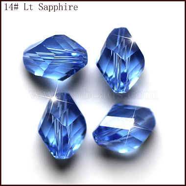 13mm LightSkyBlue Bicone Glass Beads