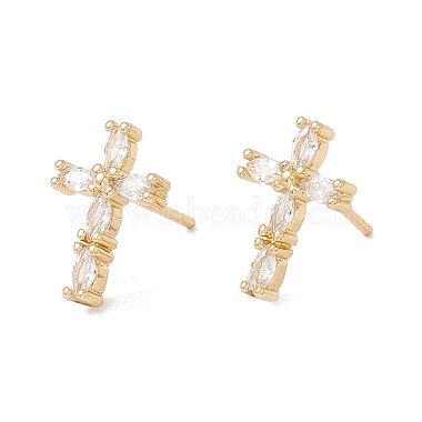 Cross Cubic Zirconia Stud Earrings