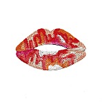 Lip Computerized Embroidery Cloth Iron On Patches, with Paillette, Costume Accessories, Appliques, Colorful, 115x178x1mm(FIND-WH0094-16A-01)