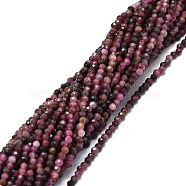 Natural Ruby Beads Strands, Faceted, Round, 2mm, Hole: 0.5mm, about 215pcs/strand, 15.94''(40.5cm)(G-E576-63A)