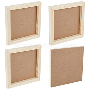 Square Wood Painting  Panels, Blank Drawing Boards, for Oil & Acrylic Painting, Tan, 15x15x1.4cm, Inner Diameter: 12.3x12.3cm(AJEW-WH0348-281B)