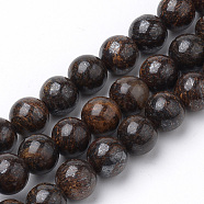 Natural Bronzite Beads Strands, Round, 6mm, Hole: 1mm; about 70pcs/strand, 15.7inches(G-S272-01-6mm)