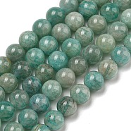 Natural Amazonite Beads Strands, Round, Grade AB, 6mm, Hole: 0.8mm, about 62~64pcs/strand, 15.04 inch(38.2cm)(G-K068-03-6mm-01)