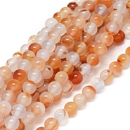 Natural Agate Beads Strands, Dyed & Heated, Round, 6~6.5mm, Hole: 0.7mm, about 63 pcs/Strand, 14.76 inch(37.5 cm)(G-D0005-19-6mm)