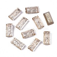 Textured K9 Glass Cabochons, Pointed Back/Random Color Back Plated, Rectangle, Navajo White, 14x7x3mm, about 48pcs/bag(GGLA-S057-004D)