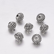 Tibetan Style Alloy Bicone Beads, Cadmium Free & Nickel Free & Lead Free, Antique Silver, 8x6.5mm, Hole: 1.5mm(X-TIBEB-7692-AS-NR)