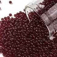 TOHO Round Seed Beads, Japanese Seed Beads, (5D) Transparent Garnet, 11/0, 2.2mm, Hole: 0.8mm, about 1103pcs/10g(X-SEED-TR11-0005D)