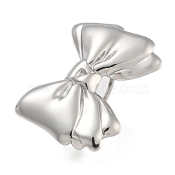 304 Stainless Steel Ring for Women, Butterfly, Stainless Steel Color, 24.5x34mm,US Size 6(16.5mm)(RJEW-U014-15P)