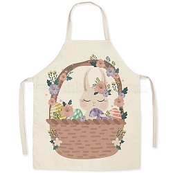 Cute Easter Egg Pattern Polyester Sleeveless Apron, with Double Shoulder Belt, for Household Cleaning Cooking, Camel, 470x380mm(PW-WG98916-42)