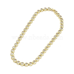 BrassMicro Pave Cubic Zirconia Chain Necklaces, Real 18K Gold Plated, 15.94 inch(405mm)(NJEW-L170-10G)