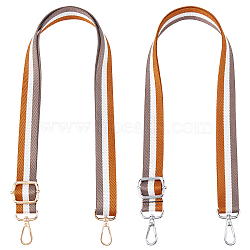WADORN 2Pcs 2 Style Stripe Pattern Nylon Fabric Bag Straps, with Alloy Swivel Clasps, Bag Replacement Accessories, Mixed Color, 71.5~131x2.55cm, 1pc/style(FIND-WR0003-93)