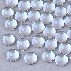 Transparent Glass Cabochons, AB Color Plated, Half Round/Dome, Clear AB, 6x3mm(EGLA-N004-03D-01)