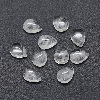 Natural Quartz Crystal Cabochons, Rock Crystal Cabochons, teardrop, 8x6x3mm