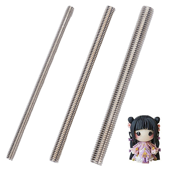 Stainless Steel DIY Clay Sculpture Hair Texture Tool, Special Texture Effect Stick For Doll Making Tools, Handmade Pottery Craft Accessories, Stainless Steel Color, 12.15x0.6~0.97cm, 3pcs/set