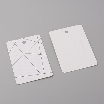 White Cardboard Hair Clip Display Cards, Rectangle, White, 10x7x0.05cm, 100Sheet/Bag