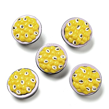 Fruit Opaque Resin Decoden Cabochons, Passion Fruit, 19x13mm