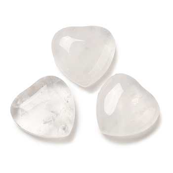 Natural Quartz Crystal Cabochons, Rock Crystal Heart, 15x15x6mm