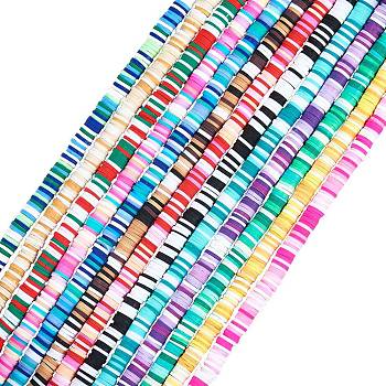 13 Strands 13 Colors Handmade Polymer Clay Beads Strands, for DIY Jewelry Crafts Supplies, Heishi Beads, Disc/Flat Round, Mixed Color, 6x0.5~1mm, Hole: 1.8mm, about 320~447pcs/strand, 15.75 inch~16.14 inch(40~41cm), 1 strand/color