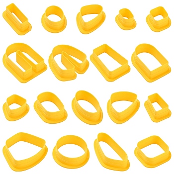 ABS Plastic Cookie Cutters, Geometrical Shape, Yellow, Package Size: 200x110x25mm