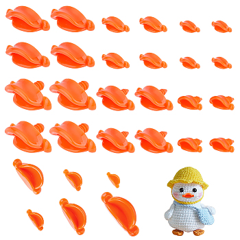 AHADERMAKER 6 style Plastic Doll Mouth, for Crafts, Crochet Toy and Stuffed Animals, Duck Mouth, Dark Orange, 7.5~22x18~52.5x5~32mm, 54pcs/box