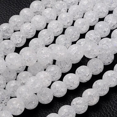 10mm Clear Round Crackle Crystal Beads